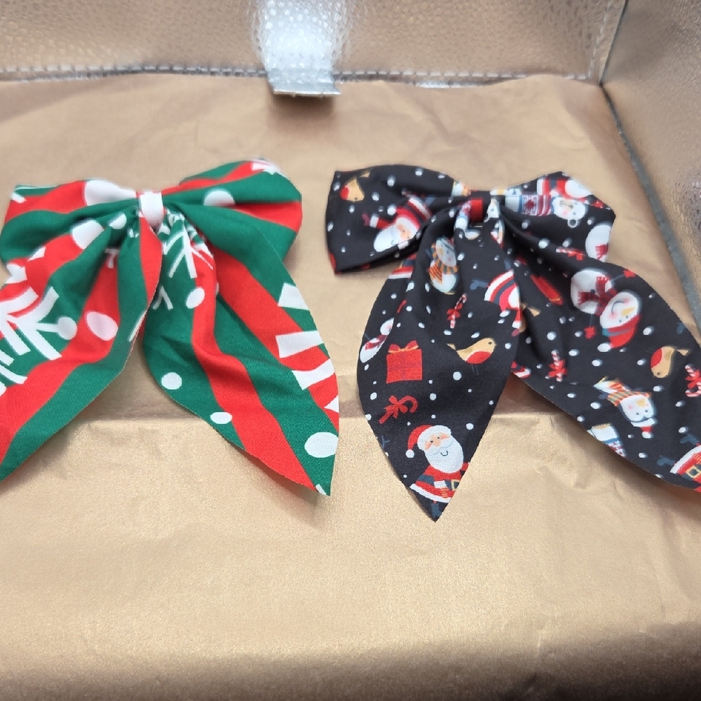 Kids Hair Bow Set - Green and Black NWOT